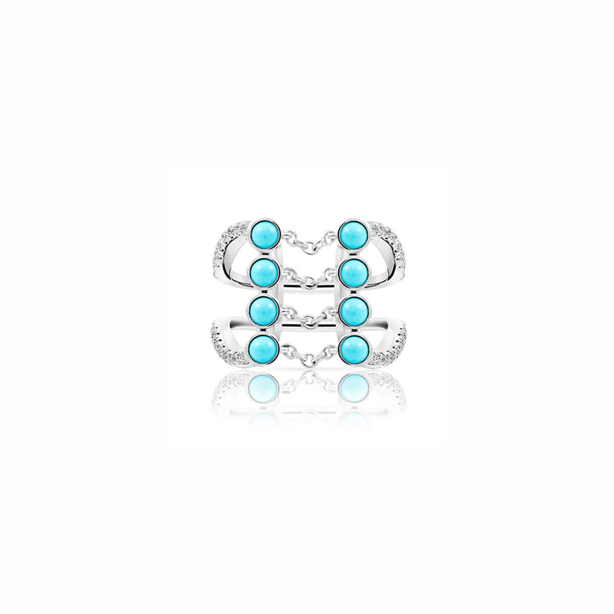 Lago Huachi Ring in 18ct White Gold with Turquoise and Diamonds