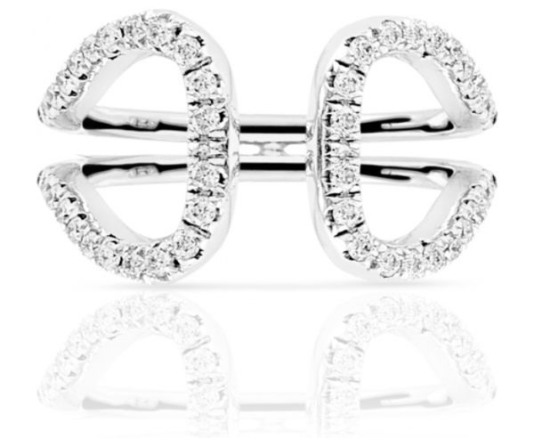 Lago Small Ring in 18ct White Gold with Diamonds