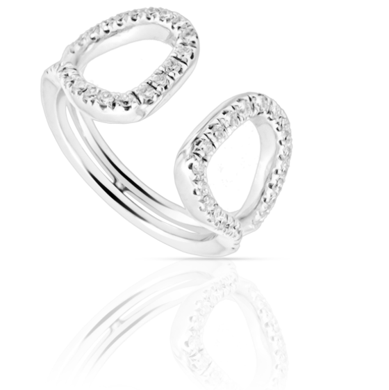 Lago Small Ring in 18ct White Gold with Diamonds
